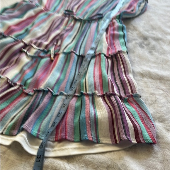Staccato Colorful Striped Pink Purple and Blue Tiered Ruffle Sundress - Picture 7 of 12